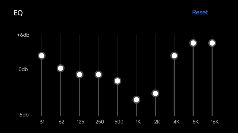 EQ profile for aftermarket 40mm in my custom SR60 headphones. Modifications as follows: +3db 30Hz, +1db 62Hz, n/a 125db, n/a 250db, -1db 500Hz, -4db 1kHz, -3db 2kHz, +3db 4kHz, +4db 8kHz, +4db 16kHz.