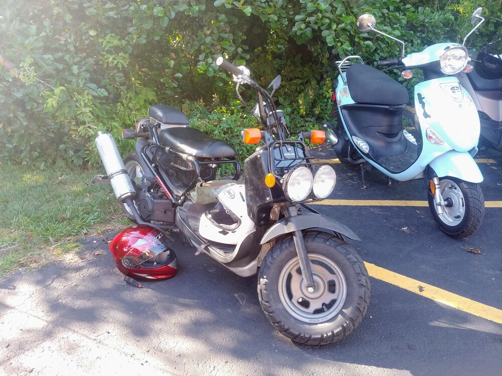 Front shot of my modified Honda Ruckus.